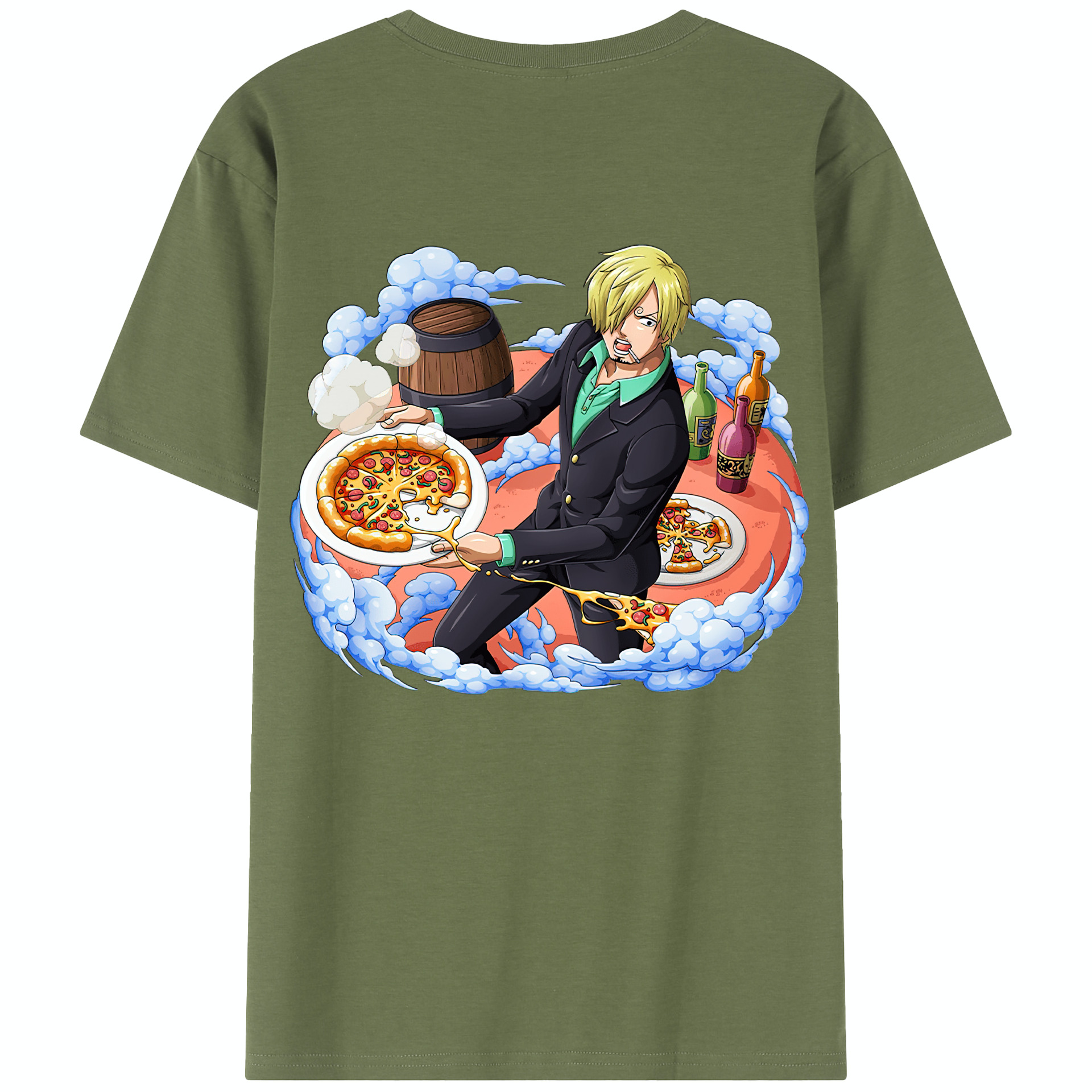 ワンピース サンジ ONE PIECE Sanji 綿100％半袖Tシャツ（背面プリント）